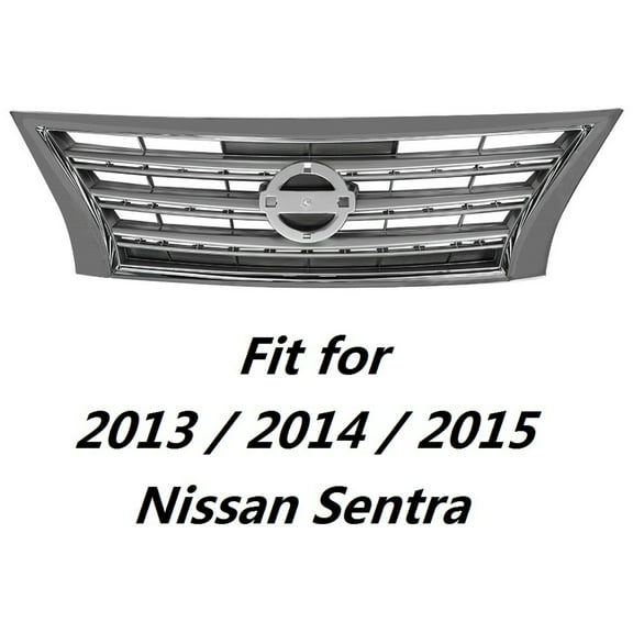 Labwork Front Grille Chrome Grill Fit for 2013 2014 2015 Nissan Sentra