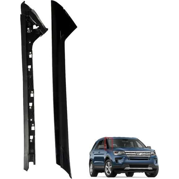 Labwork Front Inside Right and Outside Right Side Windshield Trim Molding A-Pillar Set Replacement for 2011-2019 Explorer 926-451 BB5Z7803136AA BB5Z-7803136-AB BB5Z7803136BA BB5Z7803144AA