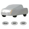 thumbnail image 1 of Labwork Full Pickup Truck Cover, 250" Silver Heavy Duty 190T Polyester Taffeta, Waterproof Dustproof Sunscreen Indoor Outdoor Fits select: 2005 FORD F150, 2017-2018 CHEVROLET SILVERADO K1500 LT, 1 of 4
