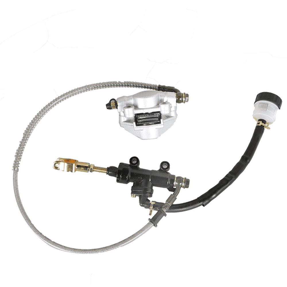 Labwork Go Kart Rear Hydraulic Brake Assembly Caliper Master Cylinder Replacement for 110cc 125cc 150cc 200cc 250cc ATV Quad Dune Buggy