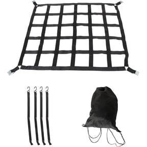 Labwork Heavy Duty Cargo Net, Adjustable Trailer Cargo Net, Cargo Net with S-Hook Fittings, Truck Bed Net, Black (3.5FT x 4.2FT)
