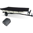 thumbnail image 1 of Labwork Heavy Duty Trailerable Boat Cover - 210D Marine Grade Polyester Mooring Cover Fits Jon Boats 12ft Long Beam Width up to 56in, 1 of 7
