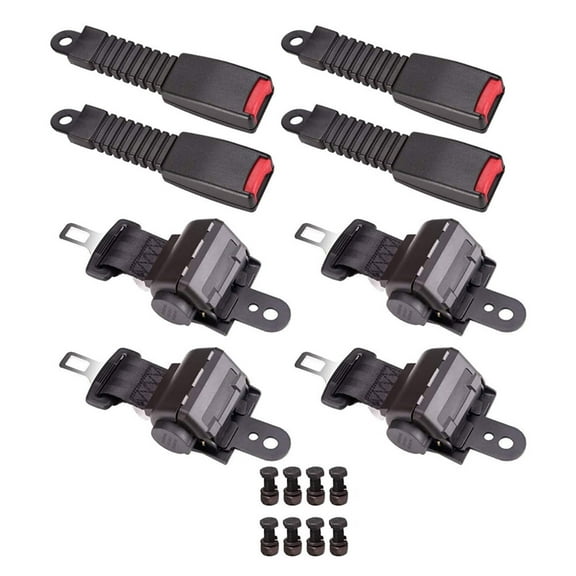 Labwork New 4 Sets Golf Cart Seat Belts Lap Set Retractable Fit For EZGO/Yamaha/Club Car