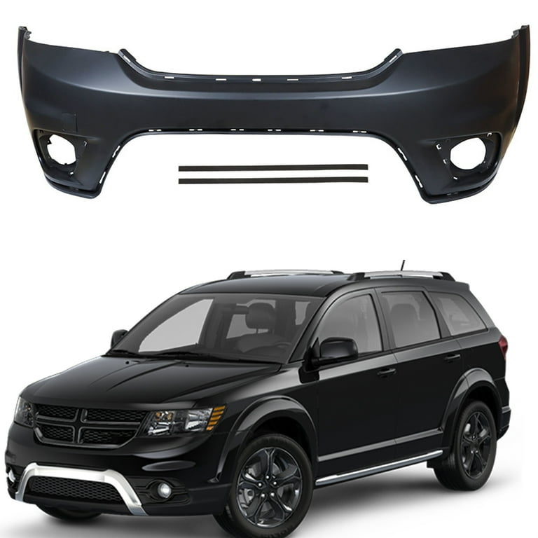 Labwork Primered Front Plastic Bumper Cover Fascia Replacement for 2011 2017 Dodge Journey with Fog Lamp Hole 5YB55TZZAB