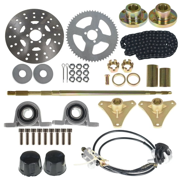 Labwork Rear Live Axle Kit Sprocket Hub Brake Assembly Chain Hub Replacement for Drift Trike Go Kart