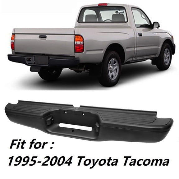 Labwork Rear Step Bumper Kit Fit for 1995-2004 Toyota Tacoma Truck Pickups, Black Stainless Steel
