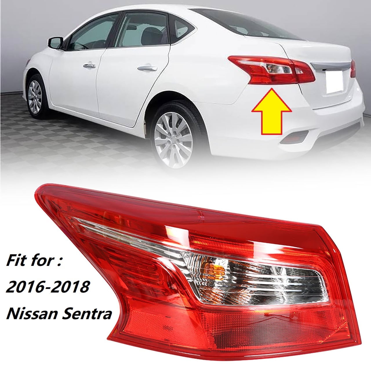 "Labwork Rear Tail Light Lamp Housing Assembly NI2804108 Fit for 2016 2017 2018 Nissan Sentra, Rear Left (Driver Side)"