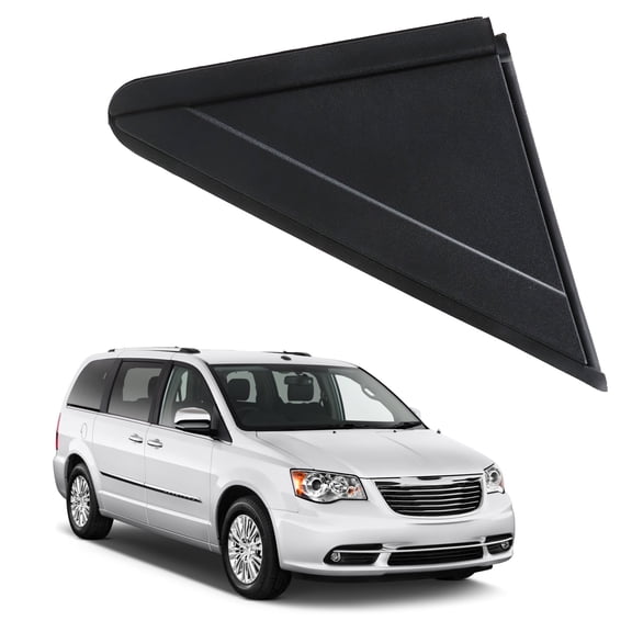 Lab Work Exterior View Mirror Flag Molding Right Side Passenger Replacement for Dodge Grand Caravan 2008-2017 Chrysler Town & Country 2008-2016 Black 1-Pack