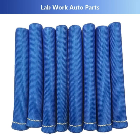 Labwork Spark Plug Wire Boots Heat Shield Protector Sleeve SBC 350 454 (1200 Degrees Fahrenheit, Blue, 8 Pcs)