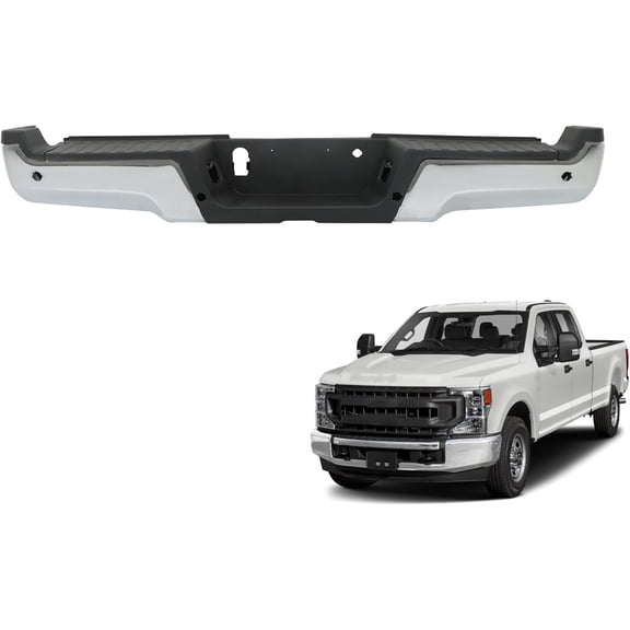 Labwork Steel Rear Bumper Assy Chrome Replacement for F250 Super Duty 2017 2018 2019 Replacement for FO1103198 with Parking