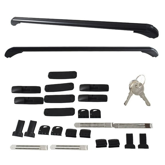 Labwork Universal 43.3in Aluminum Roof Luggage Rack Cross Bar Carrier Adjustable Window Frame - 110cm