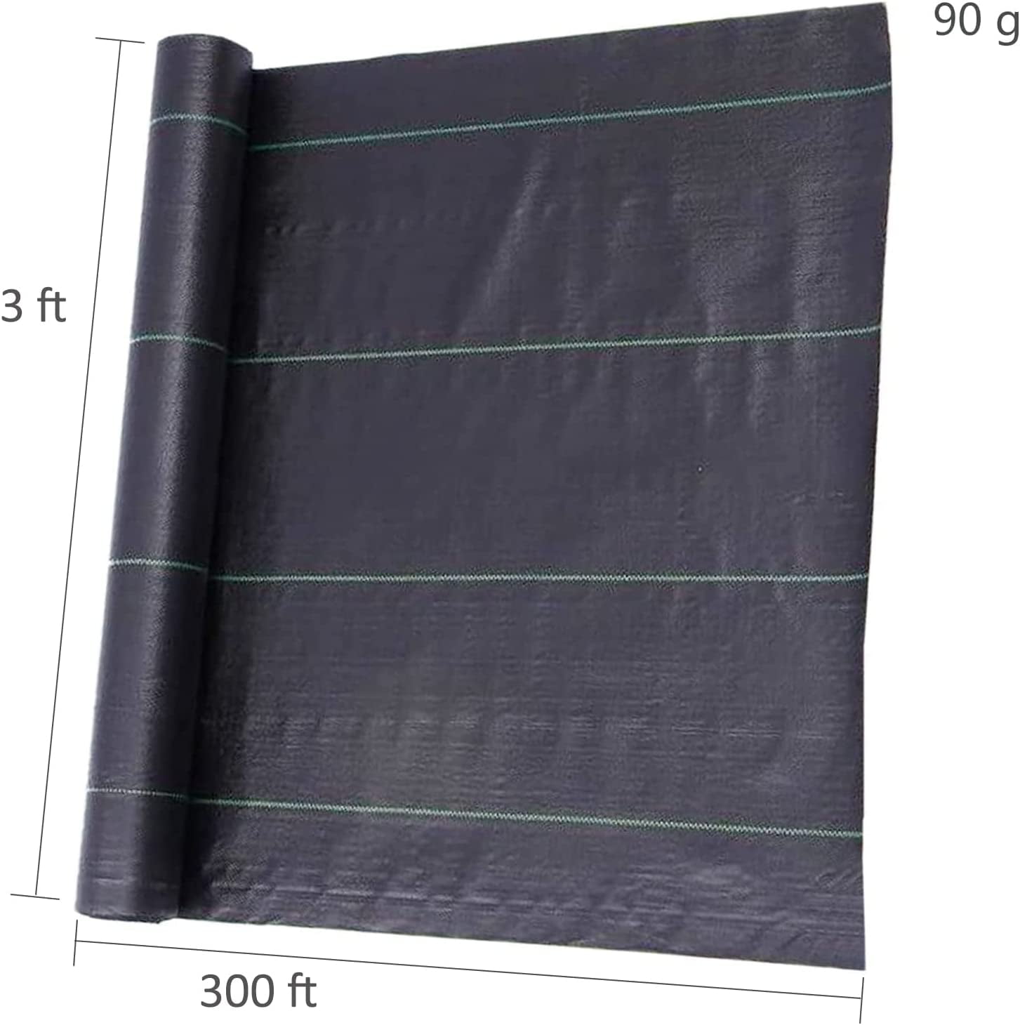 Labwork Weed Barrier Fabric Planting Cover - 3 x 300 FT Heavy Duty Landscape Fabric Ground Cover Block for Outdoor Planting