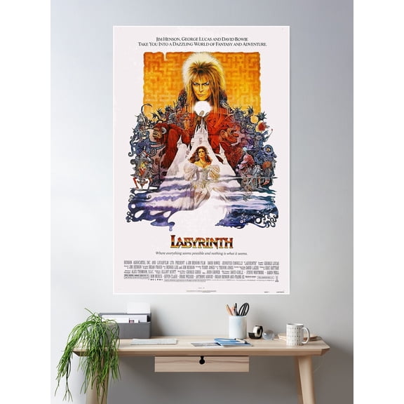 Labyrinth 1980'S Movie Poster Wall Art, Modern Wall Decor For Living Room Bedroom, 24x36 UNFRAMED