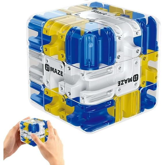 Large Labyrinth 3D Puzzles Maze Cube, 3D Maze Puzzle Cube for for Stress Relief & Logic Development, Focus Game Gift for Adults