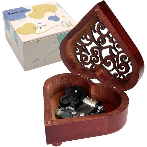 Labyrinth-As The World Falls Down Wind Up Music Box, Heart Shaped Carved Mechanism Musical for Lover Girlfriend Wife Mother's Day