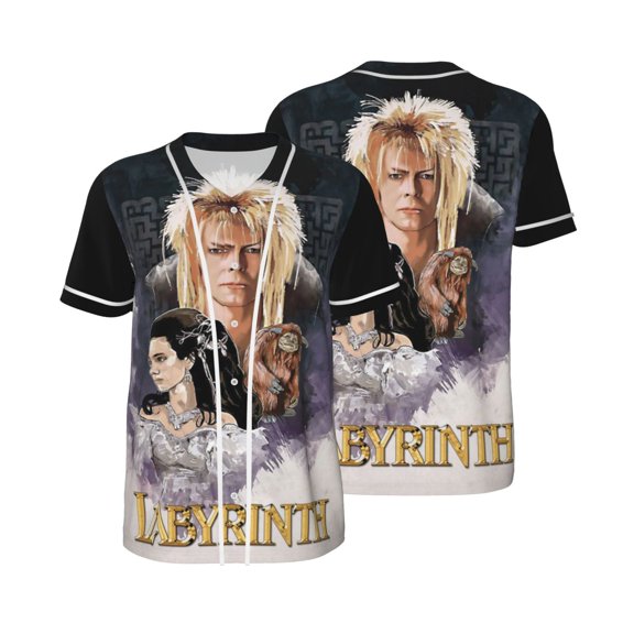 Labyrinth Baseball Jerseys Shirts Baseball Button Down Shirt for Men Women Adult