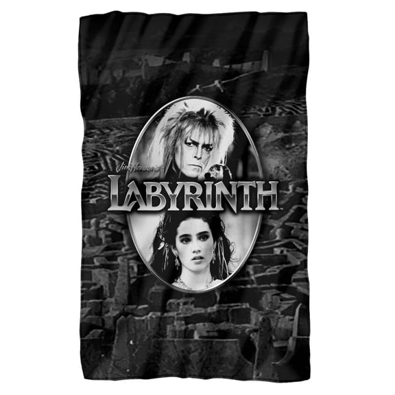 Labyrinth Blanket, 36"x58", Silver Portrait Maze, Fleece Blanket