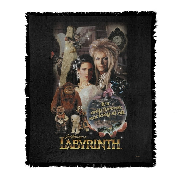 Labyrinth Blanket, 50'x60' Only Forever Woven Tapestry Cotton Blend Fringed Throw