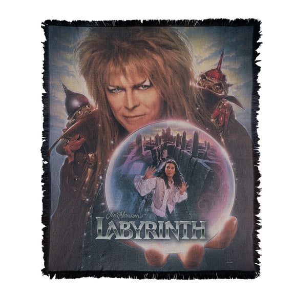 Labyrinth Blanket, 50'x60' Trapped in The Glass Woven Tapestry Cotton Blend Fringed Throw