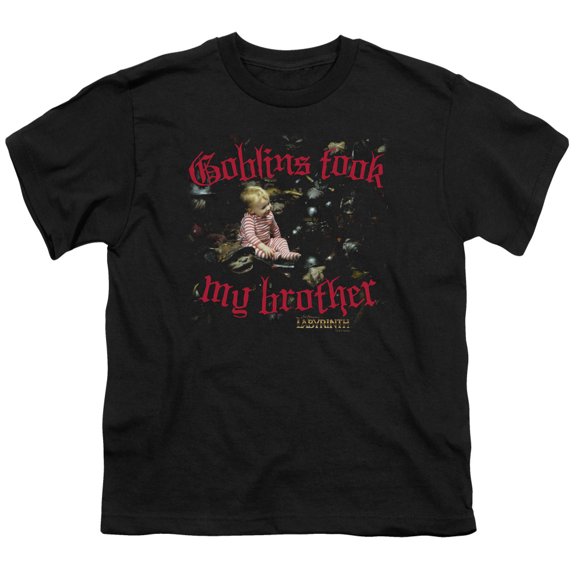 Labyrinth Boys' Goblins Took My Brother T-shirt Youth Large Black