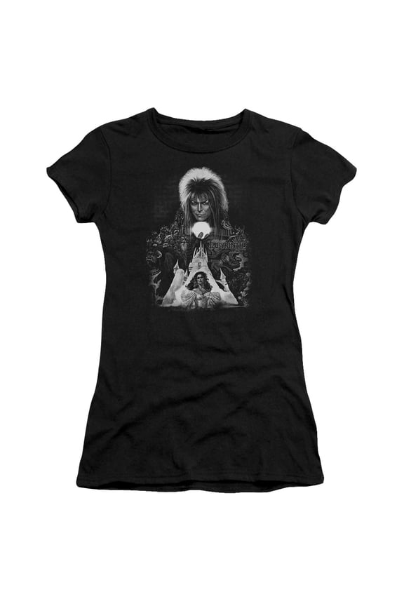 Labyrinth Castle S/S Junior Women's T-Shirt Sheer Black