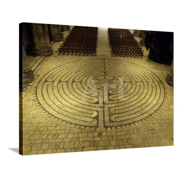 Labyrinth, Chartres Cathedral, France, Stretched Canvas Wall Art Sold by Art.Com