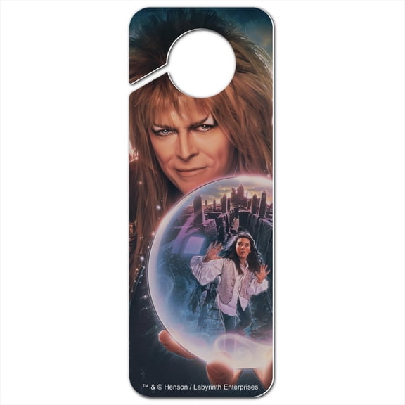 Labyrinth Crystal Ball Goblin King Jareth David Bowie Plastic Door Knob Hanger Sign