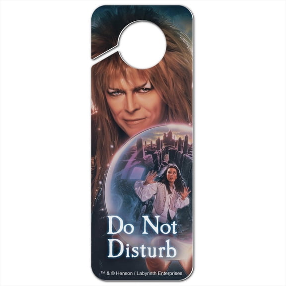 Labyrinth Crystal Ball Goblin King Jareth David Bowie Plastic Door Knob Hanger Sign