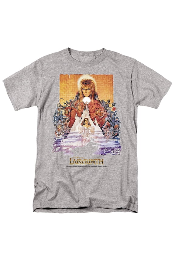 Labyrinth David Bowie Goblin King Movie T Shirt & Stickers (Athletic Heather) Small