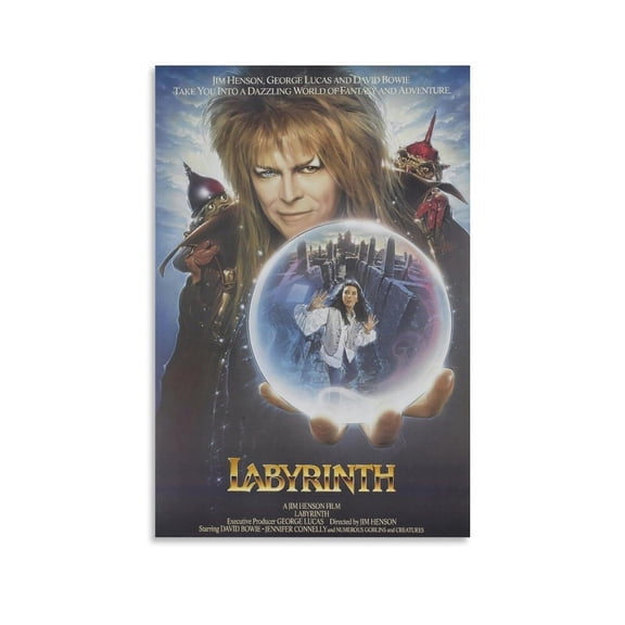 Labyrinth Fantasy Movie 80s Bowie, David Poster Decorative Painting Canvas Wall Art Living Room Posters Bedroom Painting Canvas Art Poster And Wall Art