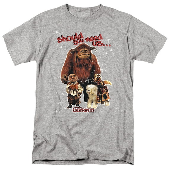 Labyrinth Friends Movie Hoggle Ludo Sir Didymus T Shirt & Stickers (Athletic Heather) 2X-Large