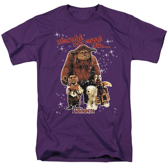 Labyrinth Friends Movie Hoggle Ludo Sir Didymus T Shirt & Stickers (Purple) Small