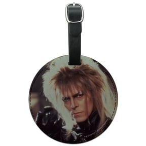 Labyrinth Goblin King Crystal Ball David Bowie Jareth Round Leather Luggage Card Suitcase Carry-On ID Tag