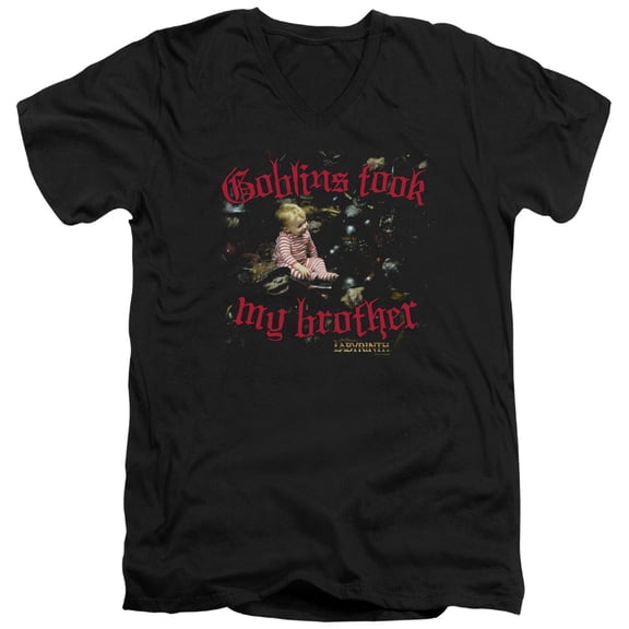 Labyrinth - Goblins Took My Brother - Slim Fit V Neck Shirt - Medium