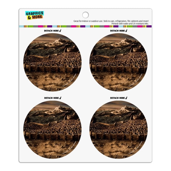 Labyrinth Hedge Maze Goblin City Refrigerator Fridge Locker Vinyl Circle Magnet Set