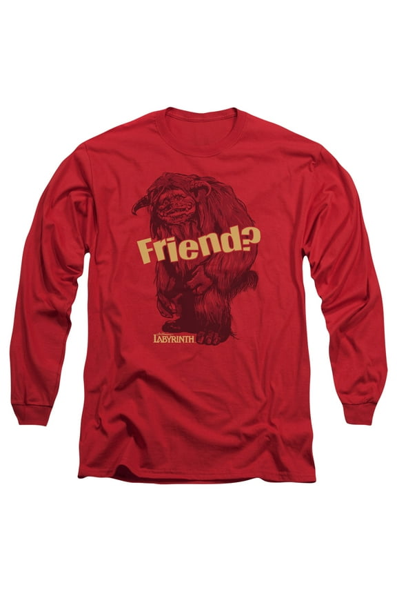 Labyrinth Ludo Friend Long Sleeve Adult 18/1 T-Shirt Red
