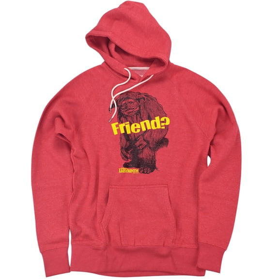 Labyrinth Ludo Friend Unisex Adult Slim Fit Pull-Over Heather Hoodie, Red, Small
