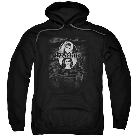 Labyrinth Maze Adult Pullover Hoodie Sweatshirt Black