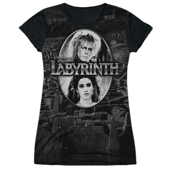 Labyrinth Maze Juniors Sublimation Shirt with Black Back