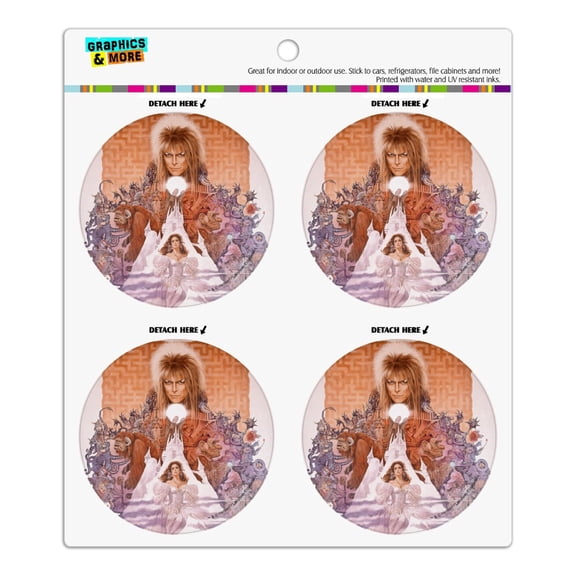 Labyrinth Movie Art Goblin King Jareth David Bowie Refrigerator Fridge Locker Vinyl Circle Magnet Set
