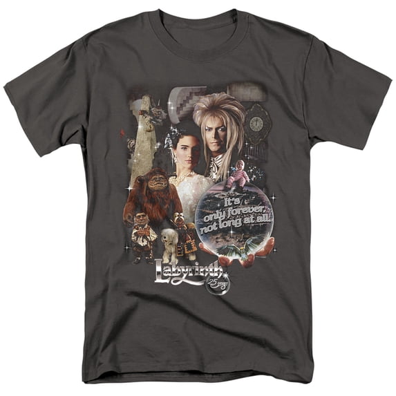 Labyrinth Movie Goblin King David Bowie T Shirt & Stickers (Charcoal) 5X-Large