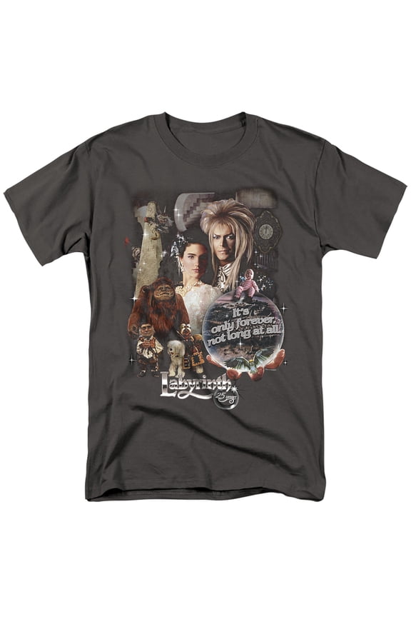 Labyrinth Movie Goblin King David Bowie T Shirt & Stickers (Charcoal) Small