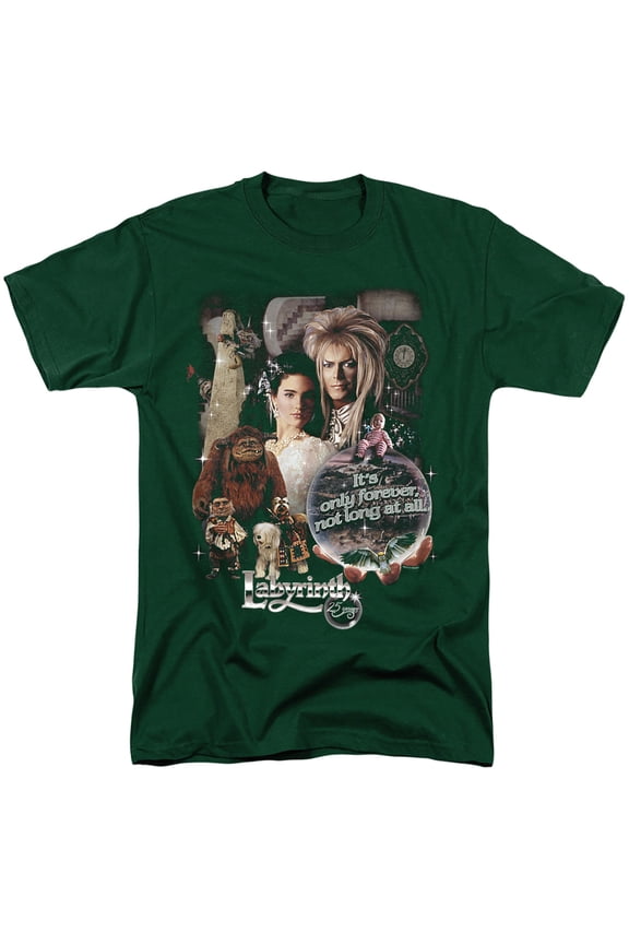 Labyrinth Movie Goblin King David Bowie T Shirt & Stickers (Hunter Green) Small