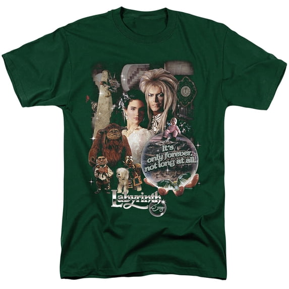 Labyrinth Movie Goblin King David Bowie T Shirt & Stickers (Hunter Green) X-Large