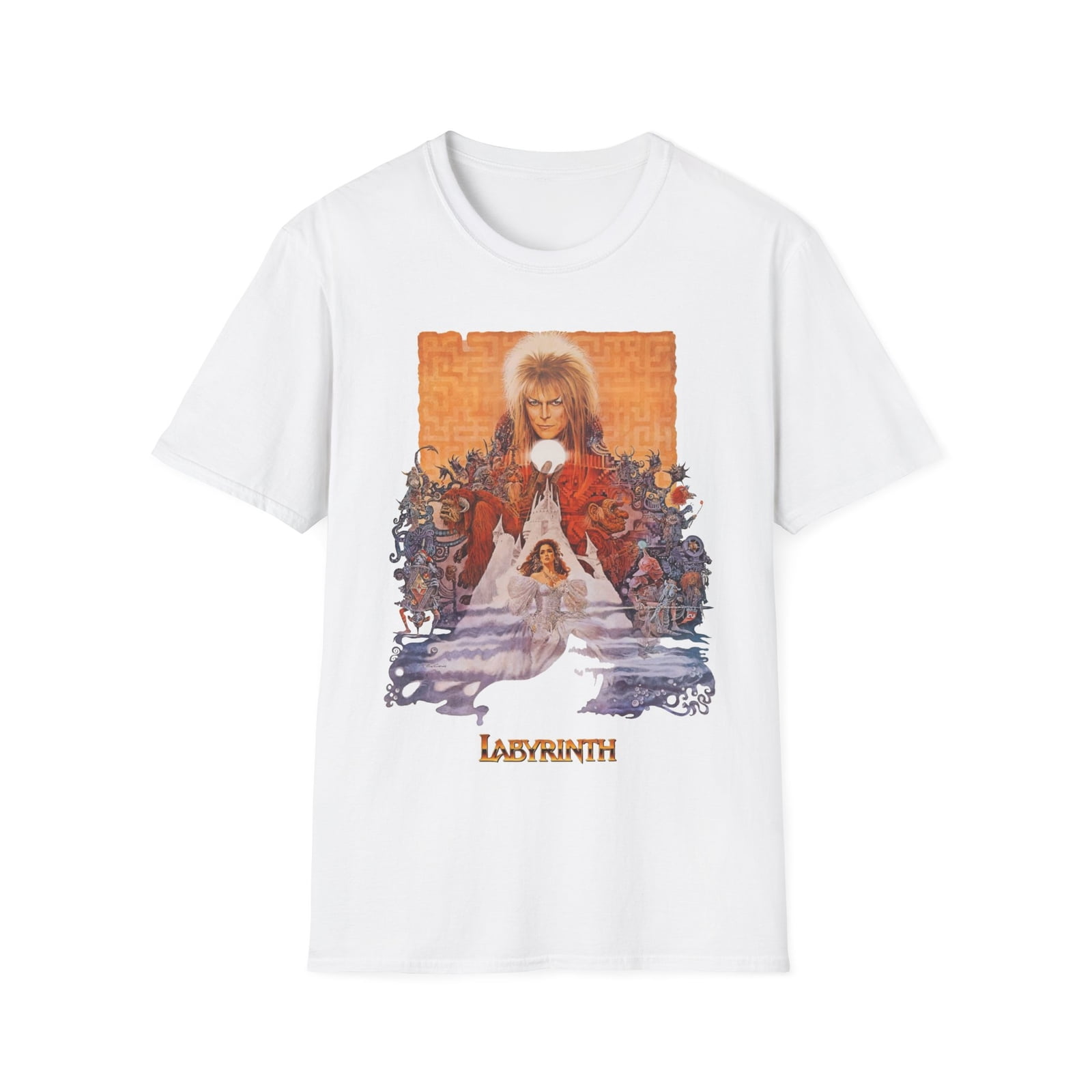 Labyrinth Movie T-Shirt, David Bowie Retro Movie Poster Tee, Summer ...