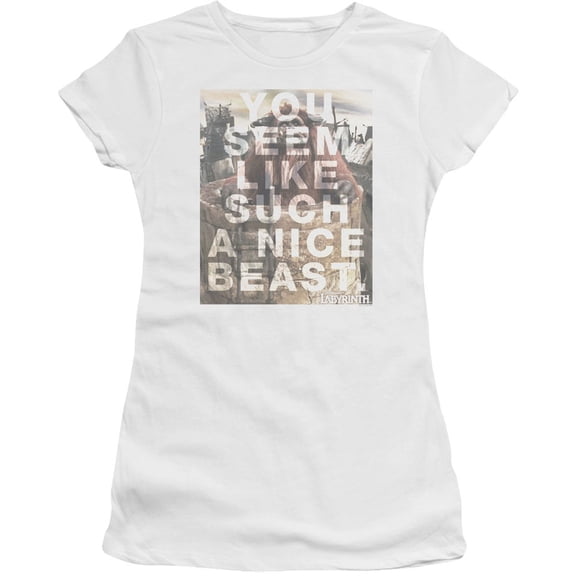 Labyrinth Nice Beast S/S Junior Women's T-Shirt Sheer White