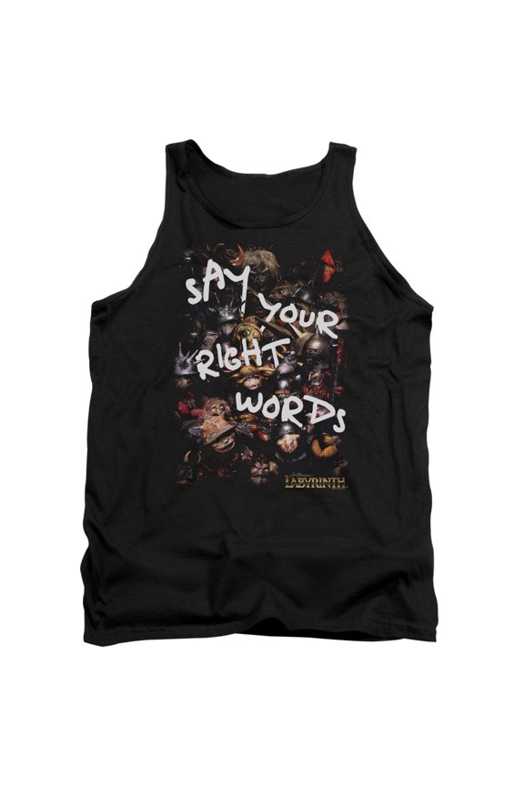 Labyrinth Right Words Adult Tank Top Black