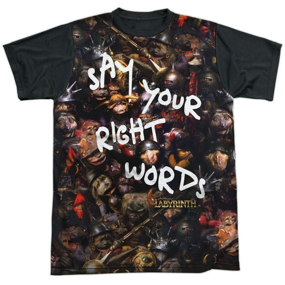 Labyrinth Right Words Unisex Adult Halloween Costume Sublimated T Shirt