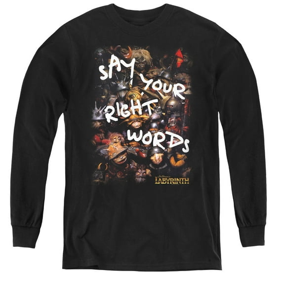 Labyrinth - Right Words - Youth Long Sleeve Shirt - Small