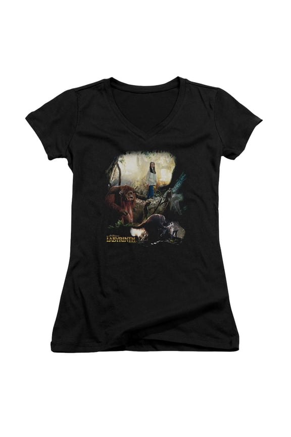 Labyrinth Sarah & Ludo Junior Women's T-Shirt V-Neck Black